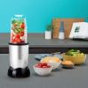 Magic Bullet Essential Personal Blender;  Silver - 250W Motor with Tall Cup;  stainless steel cross blade and 1 to-go lid