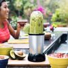 Magic Bullet Essential Personal Blender;  Silver - 250W Motor with Tall Cup;  stainless steel cross blade and 1 to-go lid