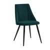 Velvet Upholstered Side Chair/Dinning Chair (Set of 2) - GREEN
