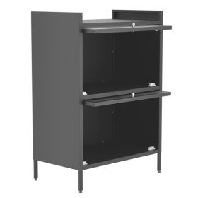 Bakers Rack with Cabinet,Bread Rack Coffee Station Microwaves Rack Storage Rack,3 Tier Kitchen Organizer Shelf for Dishes,Wine,Pots and Pans (Black) (Color: as picture)