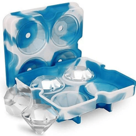 Whiskey Cocktails Ice Cube Ball Maker Tray Silicone Sphere Mold (Type: Cocktail accessories, Color: Blue)