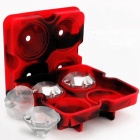 Whiskey Cocktails Ice Cube Ball Maker Tray Silicone Sphere Mold (Type: Cocktail accessories, Color: Red)